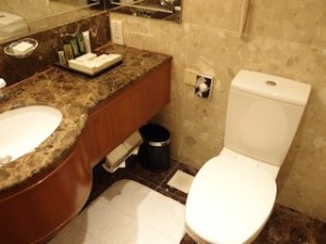 ヒルトンシンガポール(シンガポール)の部屋のバスルームトイレ部分