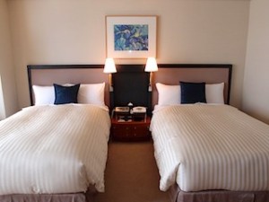 横浜ベイホテル東急(神奈川県横浜市)の部屋のベッドスペース全体