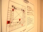 ホテルニューグランド（横浜市中区山下町）の本館の部屋の避難経路図